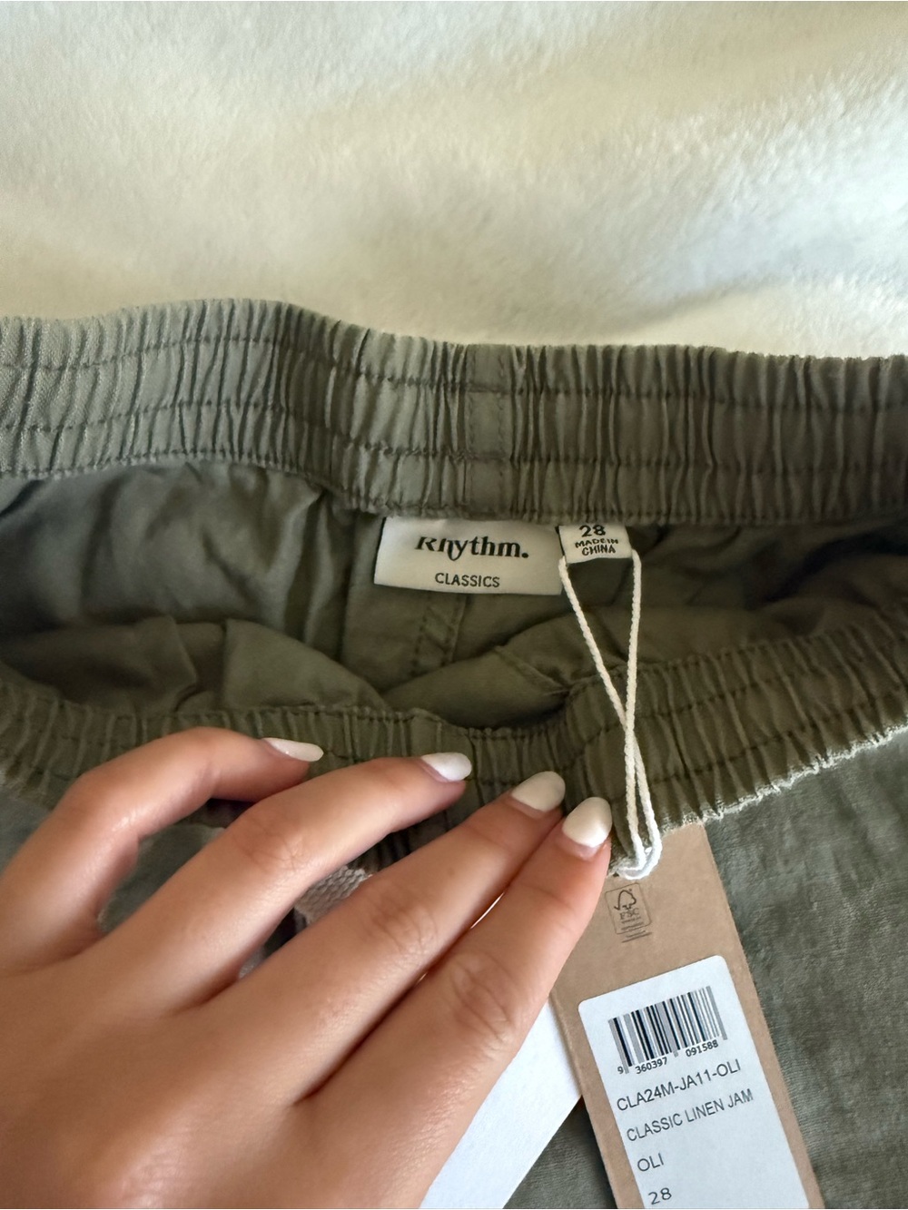 Rhythm Olive Green Casual Shorts with Patch Logo - Picture 5 of 7